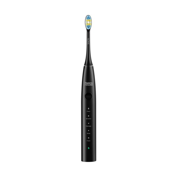 Soniczna szczoteczka do zębów TEESA SONIC 2 czarna , 5 trybów pracy, etui podróżne , USB typ C