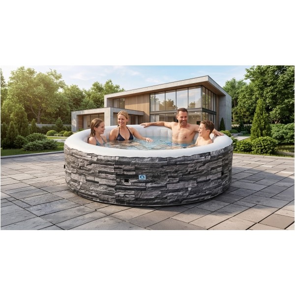 Spa ogrodowe, basen pompowany, hydromasaż AVENLI NICE 6 osobowe 204x70 cegła