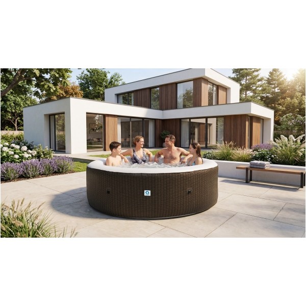 Spa ogrodowe, jacuzzi pompowane AVENLI NICE 6 osobowe 204x70 brąz
