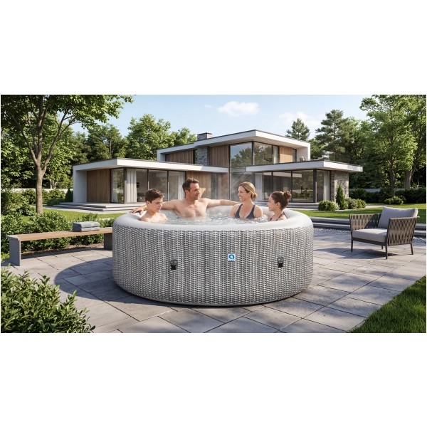 Spa ogrodowe, jacuzzi pompowane AVENLI NICE 6 osobowe 204x70 silver