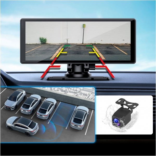 Stacja multimedialna 10" Android Auto Apple Carplay z DVR i kamerą cofania Kruger&Matz