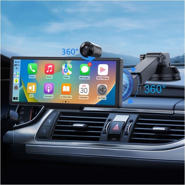 Stacja multimedialna 10" Android Auto Apple Carplay z DVR i kamerą cofania Kruger&Matz