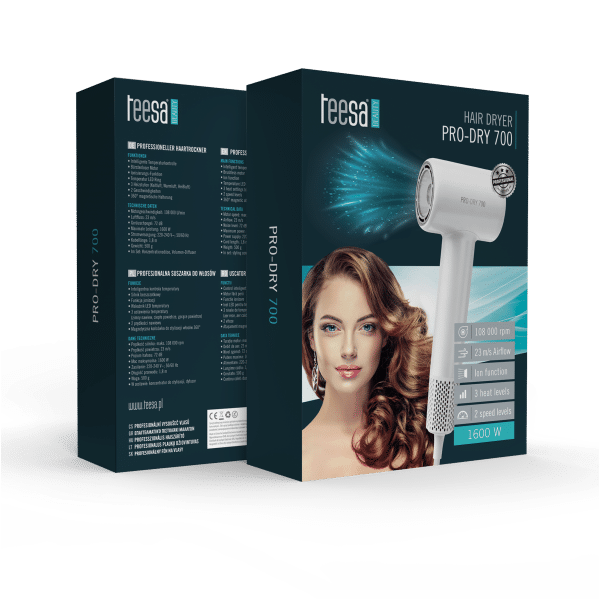 Suszarka do włosów TEESA PRO DRY 700 biała