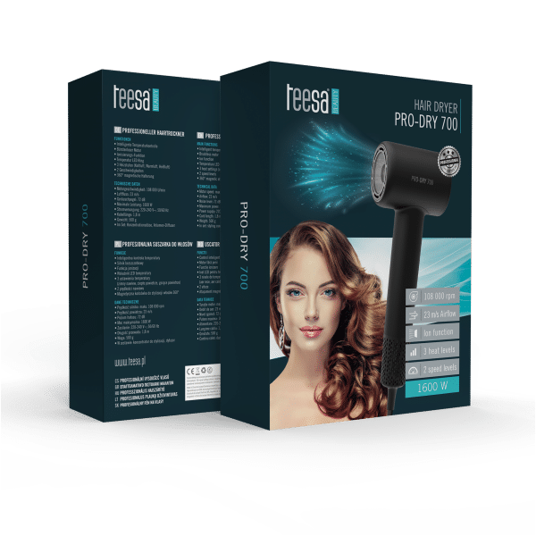 Suszarka do włosów TEESA PRO DRY 700 czarna
