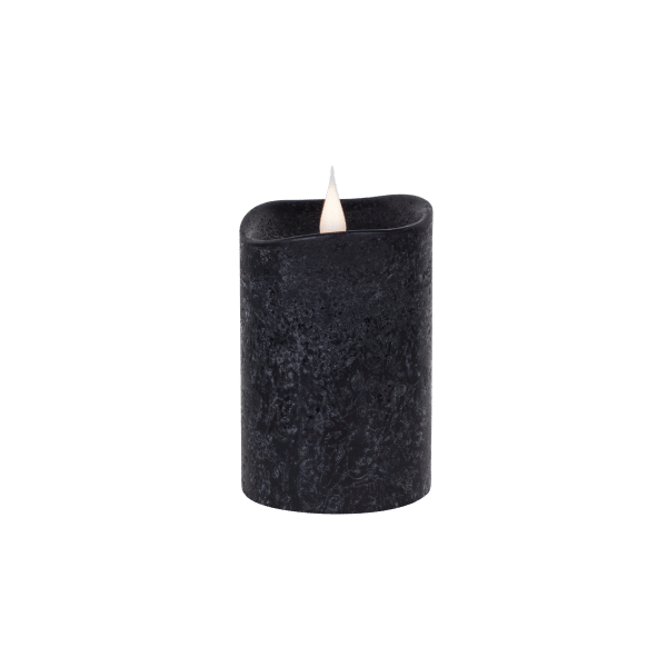 Świeca woskowa LED mała rustic black