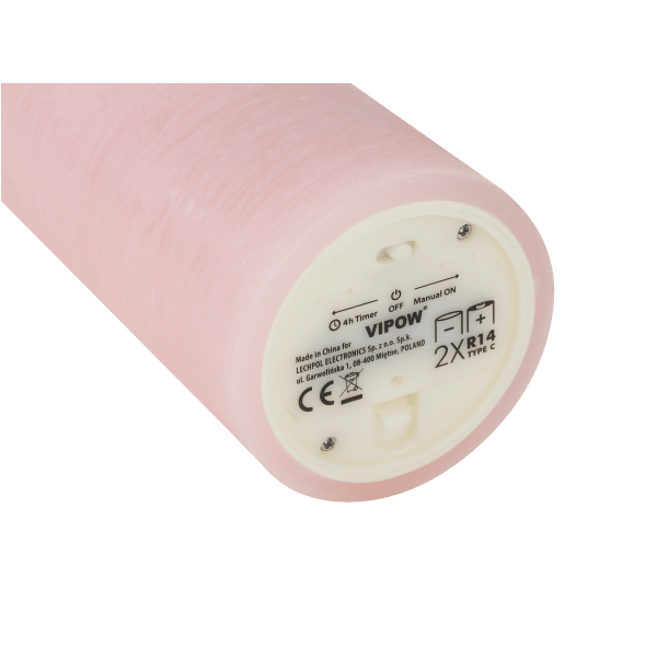 Świeca woskowa LED mała rustic pink