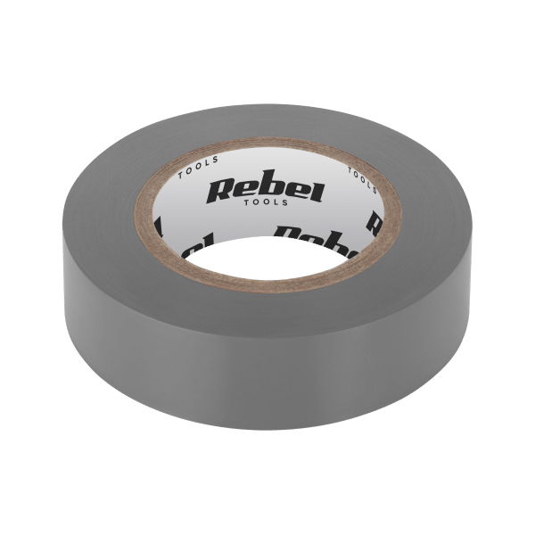 Taśma izolacyjna klejąca REBEL (0,13 mm x 19 mm x 10 yd) szara