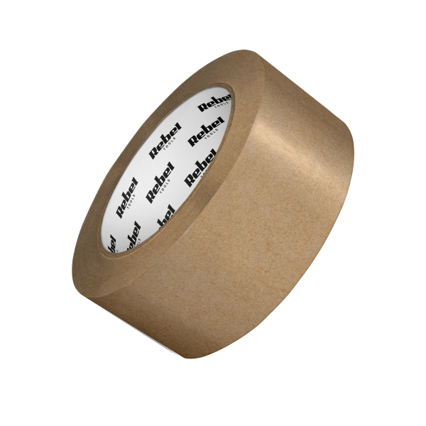 Taśma pakowa papierowa kraft REBEL (120mic x 48 mm x 50 m)