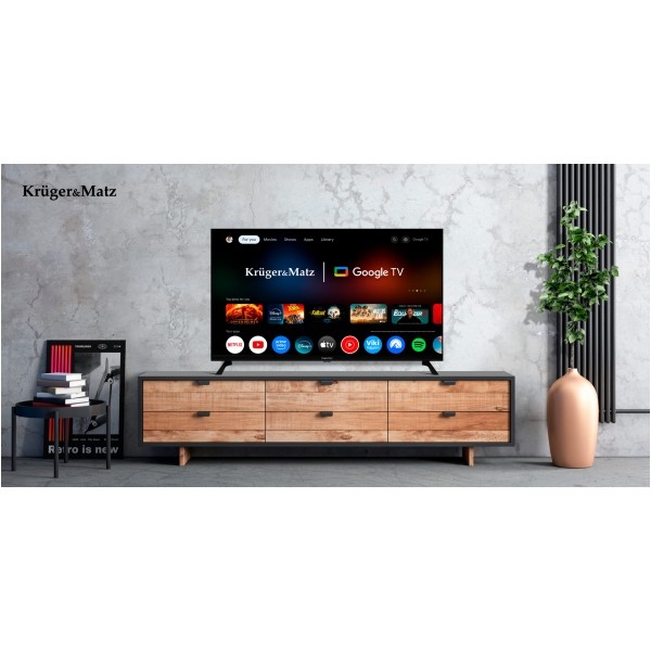 Telewizor Kruger&Matz 40" FHD Google TV 5.0, DVB-T2/S2/T/C H.265 HEVC