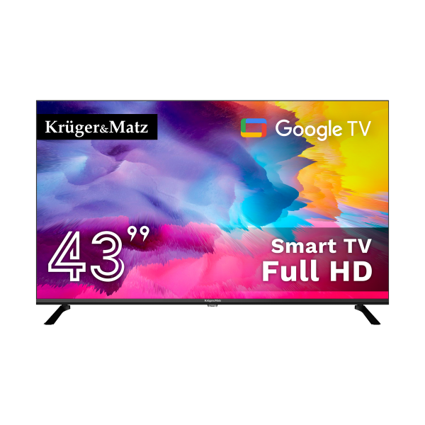 Telewizor Kruger&Matz 43" FHD Google TV, DVB-T2/S2/T/C H.265 HEVC