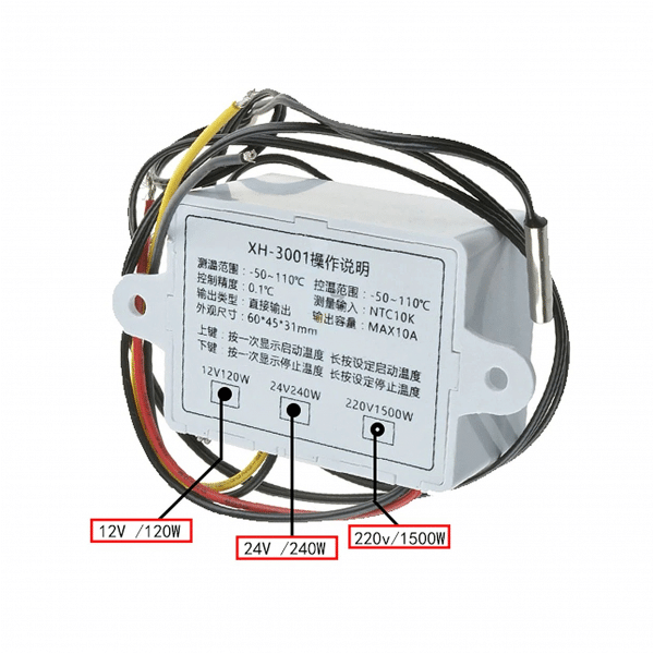 Termostat 230V XH-W3001