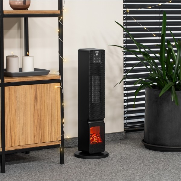 Termowentylator kolumnowy PTC Teesa z funkcją imitacją kominka (800/2000W)