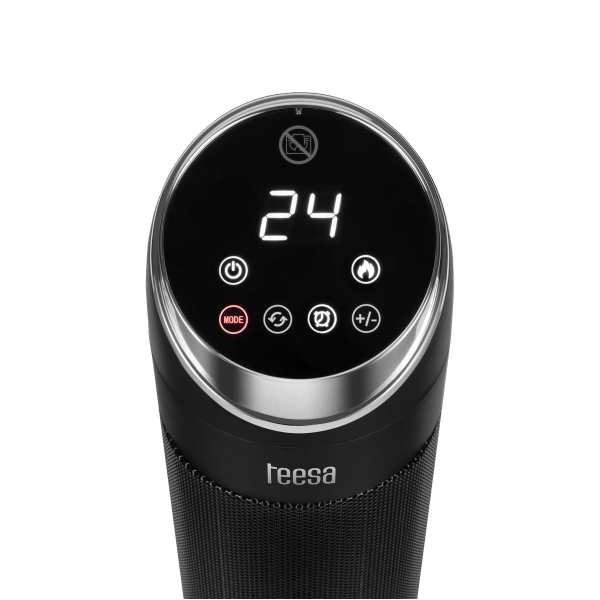 Termowentylator kolumnowy PTC Teesa z funkcją imitacji kominka