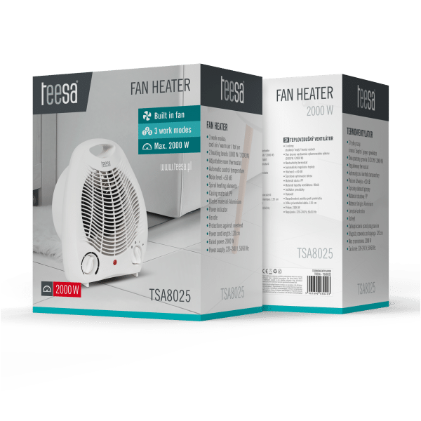 Termowentylator Teesa (1000 W, 2000 W)
