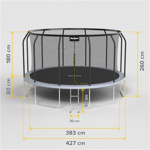 Trampolina Rebel Active PRO 14ft/427 cm, siatka, drabinka