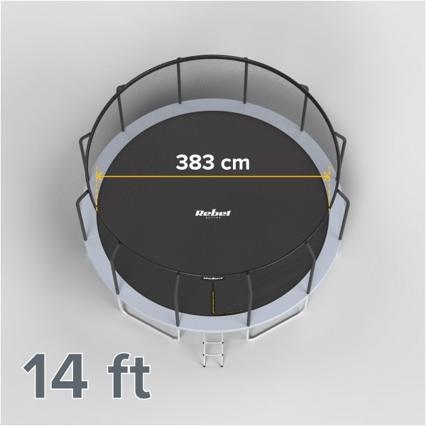 Trampolina REBEL Active PRO 14ft/435 cm, siatka, drabinka