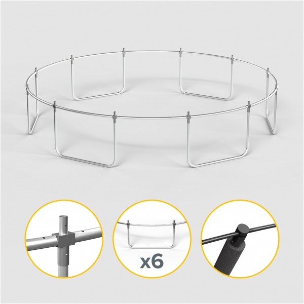 Trampolina REBEL Active PRO 14ft/435 cm, siatka, drabinka