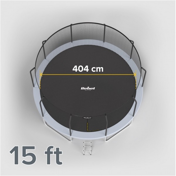 Trampolina REBEL Active PRO 15ft/465 cm, siatka, drabinka