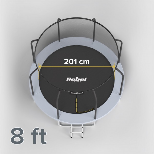 Trampolina REBEL Active PRO 8ft/252 cm, siatka, drabinka