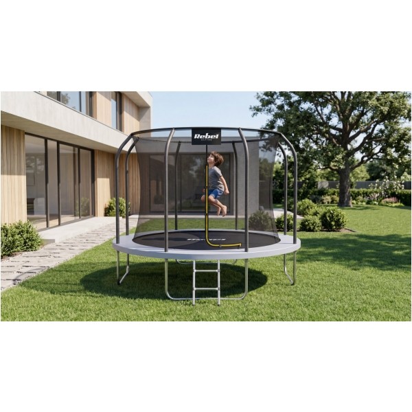 Trampolina REBEL Active PRO 8ft/252 cm, siatka, drabinka