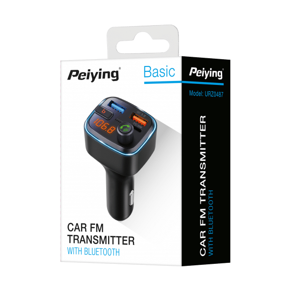 Transmiter samochodowy FM z funkcją bluetooth (2x USB + USB-C)