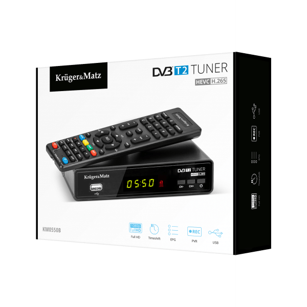 Tuner DVB-T2 H.265 HEVC Kruger&Matz