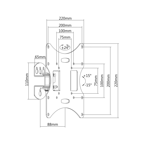 Uchwyt do ściany 23-43" srebrny LCD-UCH0041