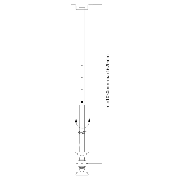 Uchwyt - ramię do plazmy sufitowy czarny