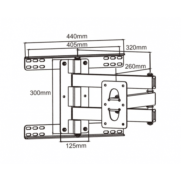 Uchwyt - ramię do uchwytów LCD na ścianę wysuwany czarny