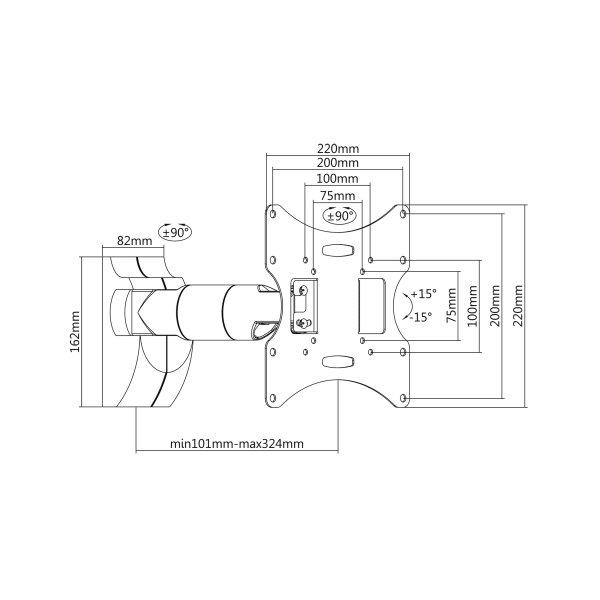 Uchwyt ścienny do TV 23-43" czarny LCD-UCH0042