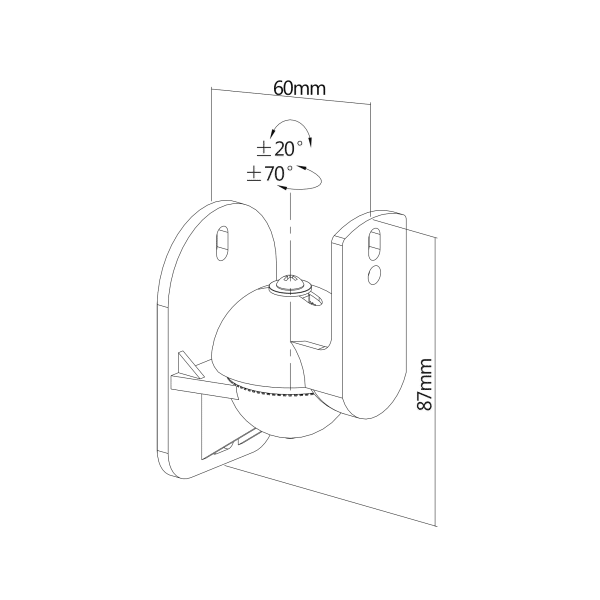 Uchwyt ścienny głośnikowy maks. obciążenie 3,5 kg