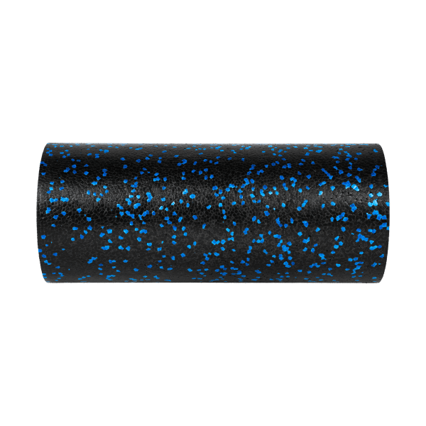 Wałek do masażu, roller piankowy gładki 15x30cm, kolor czarno-niebieski, materiał EPP, REBEL ACTIVE
