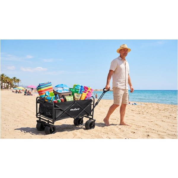 Wózek turystyczny, plażowy, z hamulcem, 150L, 100kg, Rebel Active