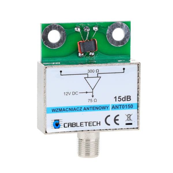 Wzmacniacz antenowy ekranowany 15dB Cabletech