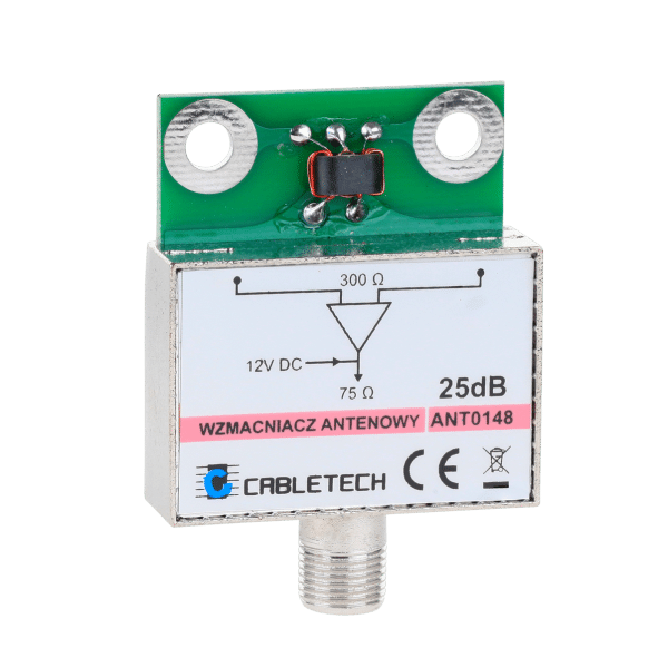 Wzmacniacz antenowy ekranowany 25dB Cabletech