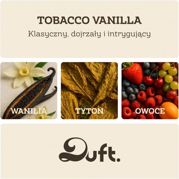 Zapach do samochodu DUFT Tobacco&Vanilia – drewniany dyfuzor na kratkę +2 wkłady