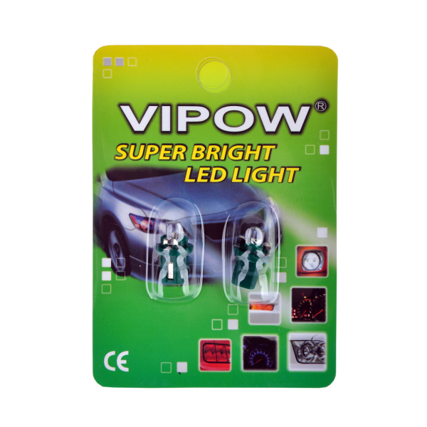 Żarówka samochodowa 12V B8.5d- 1LED zielona/blister-2szt