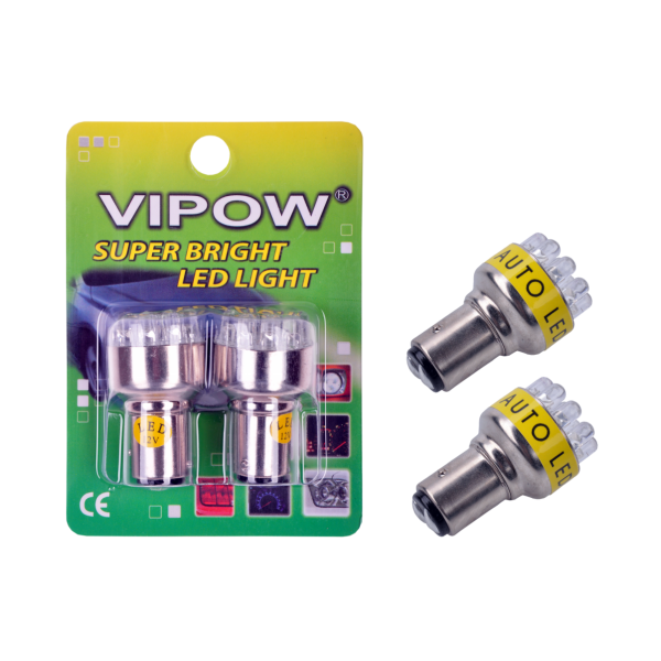 Żarówka samochodowa 12V S-25-12LED/1157 żółta/blister-2szt
