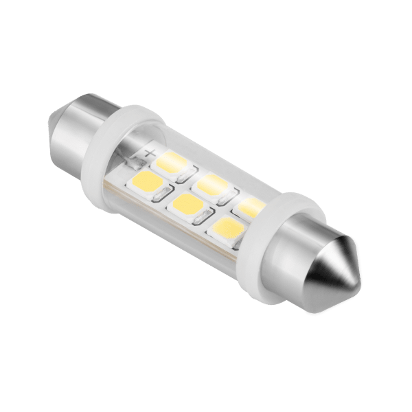 Zarówka samochodowa LED 12V 10*40, 6xSMD Sv8.5, biała