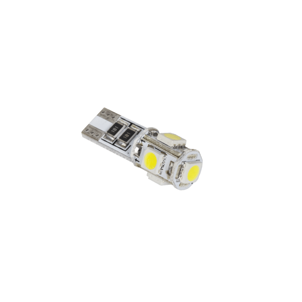 Żarówka samochodowa LED T10 (Canbus) - 5x SMD5050, biała