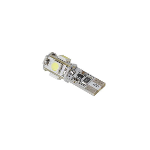 Żarówka samochodowa LED T10 (Canbus) - 5x SMD5050, biała