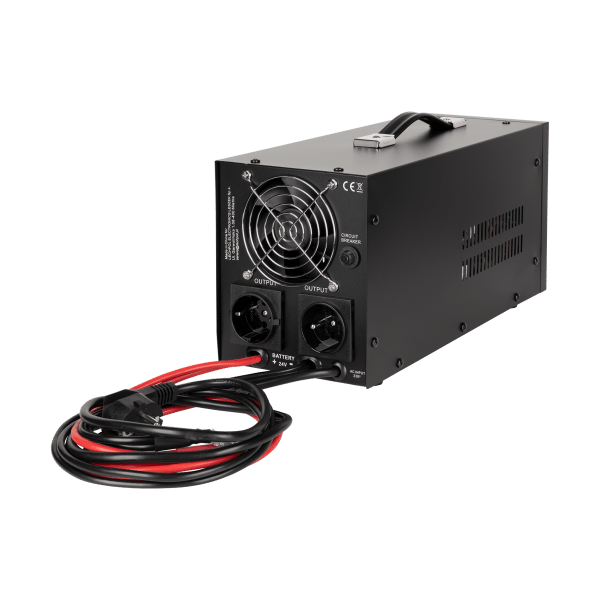 Zasilacz awaryjny KEMOT PROsinus-1500/24-LFP4 przetwornica z czystym przebiegiem sinusoidalnym i funkcją ładowania 24V 230V 1500VA/1050W