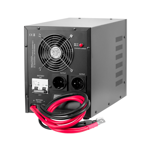 Zasilacz awaryjny KEMOT PROsinus-2200 przetwornica z czystym przebiegiem sinusoidalnym i funkcją ładowania 12V 230V 2200VA/1600W - kolor czarny