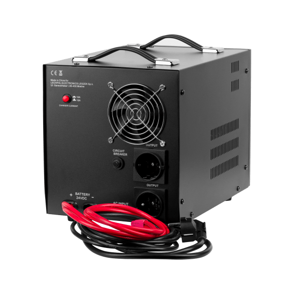Zasilacz awaryjny KEMOT PROsinus-2600/24 przetwornica z czystym przebiegiem sinusoidalnym i funkcją ładowania 24V 230V 2600VA/1800W - kolor czarny