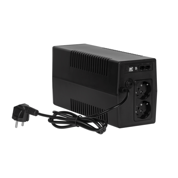 Zasilacz awaryjny komputerowy UPS REBEL model Nanopower Plus 1000 ( offline, 1000VA / 600W , 230 V , 50Hz , LCD , USB , RJ45 )