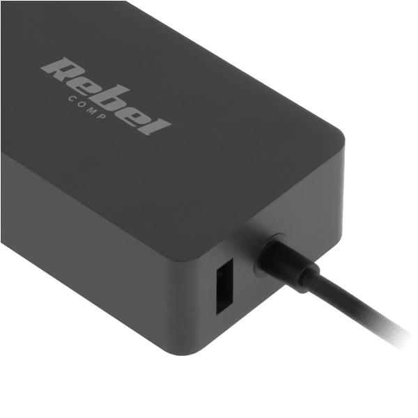 Zasilacz uniwersalny Rebel 8 końcówek, USB 65 W / 15-24 V
