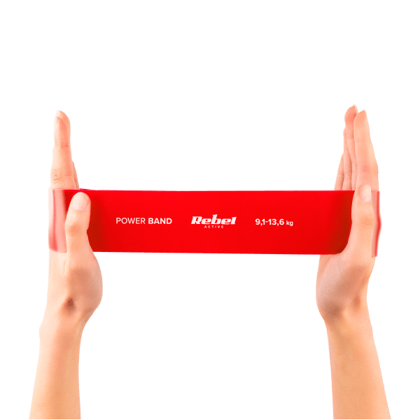 Zestaw gum do ćwiczeń TPE - Mini Band L, 2.3-18.2 kg, 5 gum, kolorowy, REBEL ACTIVE