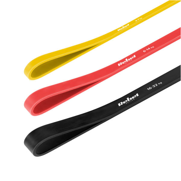Zestaw gum do ćwiczeń TPE - Power Band PT-S3, 4-32 kg, 3 gumy TPE, REBEL ACTIVE