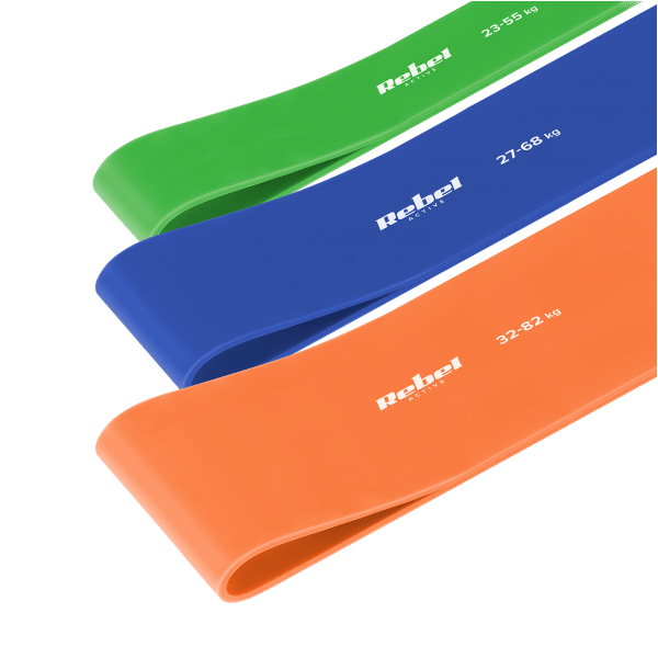 Zestaw gum do ćwiczeń TPE - Power Band PT-S7, 4-82 kg, 7 gum TPE, REBEL ACTIVE