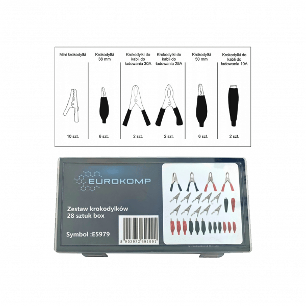 Zestaw krokodylków 28 sztuk box